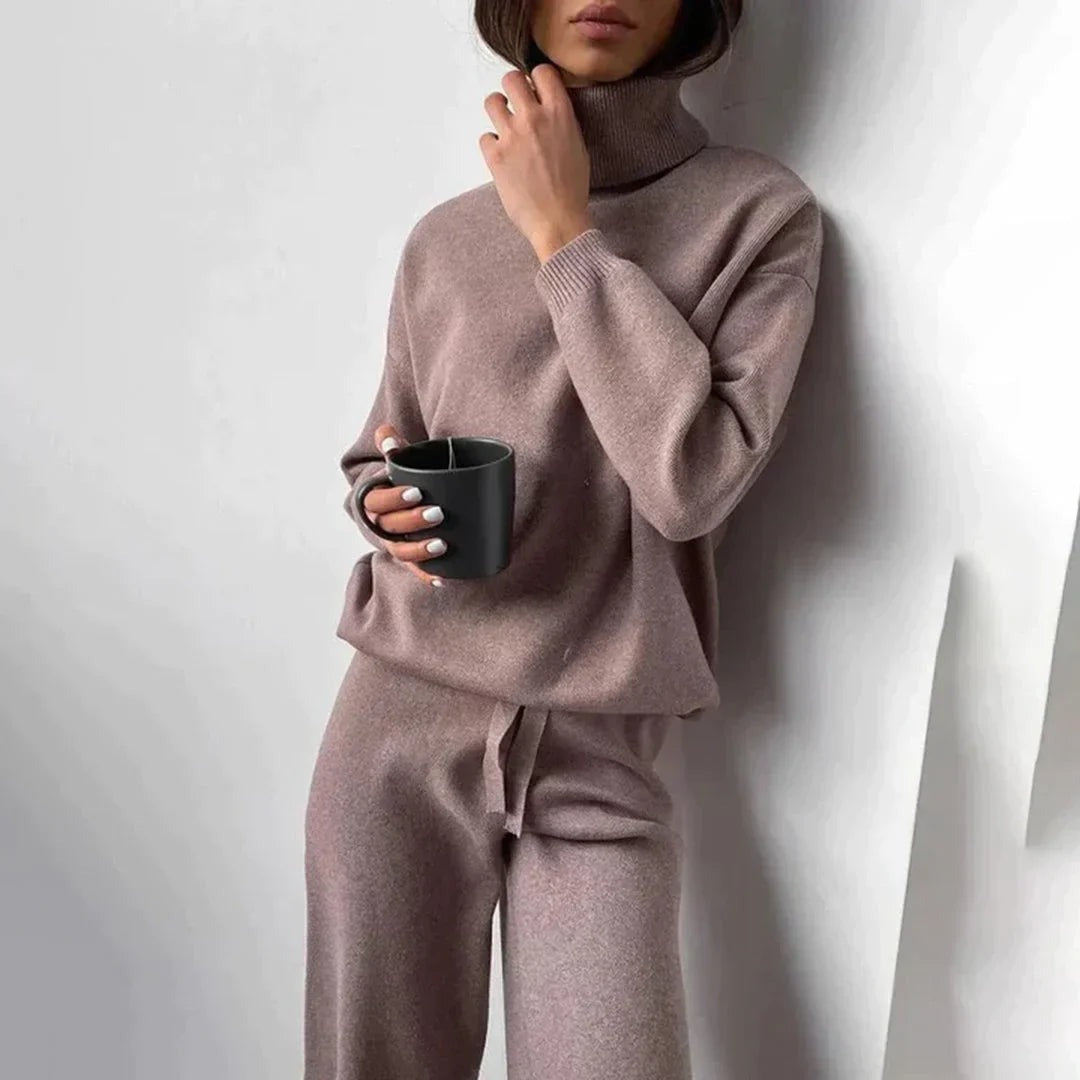 Tiffany - Women's Knitted Roll Neck Two-Piece Set - photo 1
