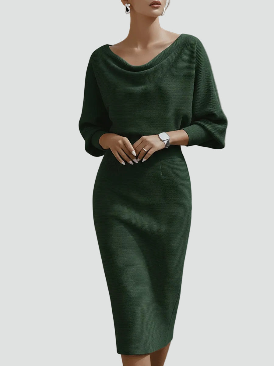 Ernestine - Women's Knitted Dress with Three-Quarter Sleeves - photo 16