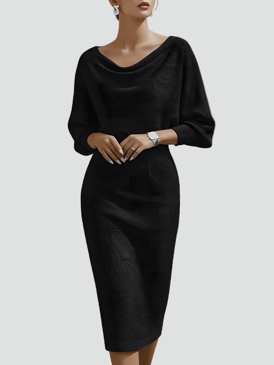 Ernestine - Women's Knitted Dress with Three-Quarter Sleeves - photo 3