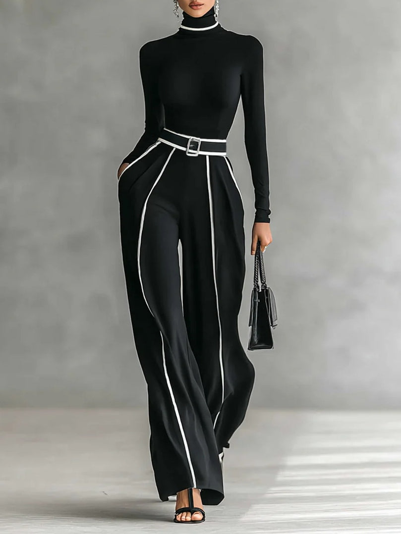 Ethelinda - Women's Two-Piece Set with Wide Leg and Roll Neck - photo 1