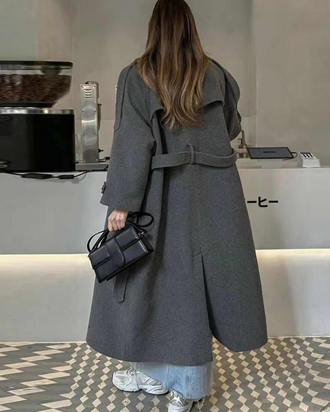 Euphemia - Women's Coat with Tie Belt and Side Pockets - photo 4