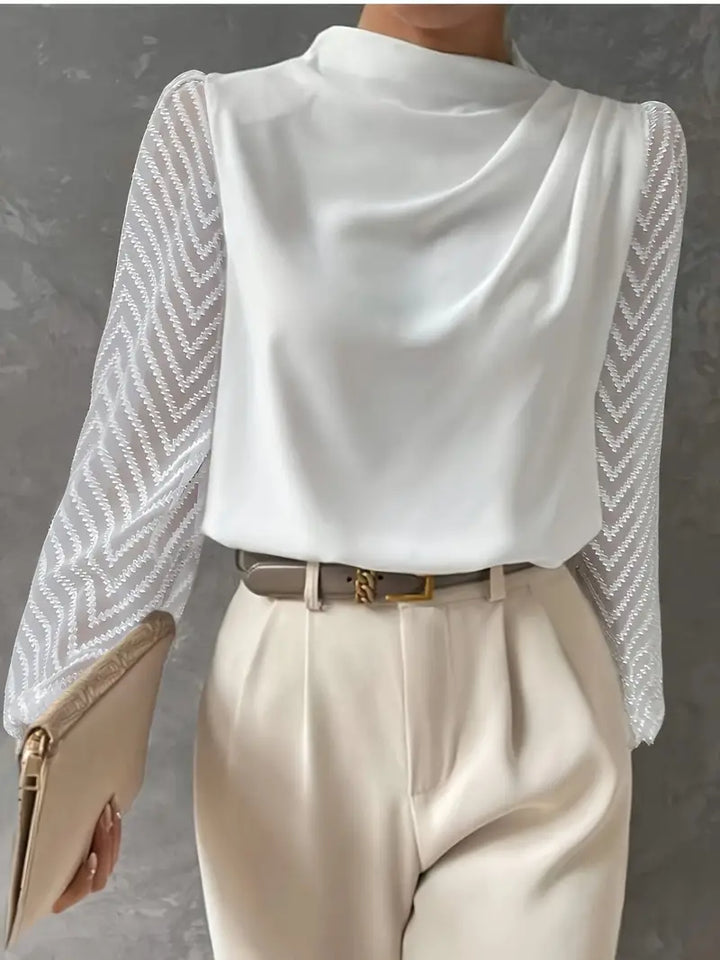 Evadne | Ruched Illusion-Sleeve Blouse