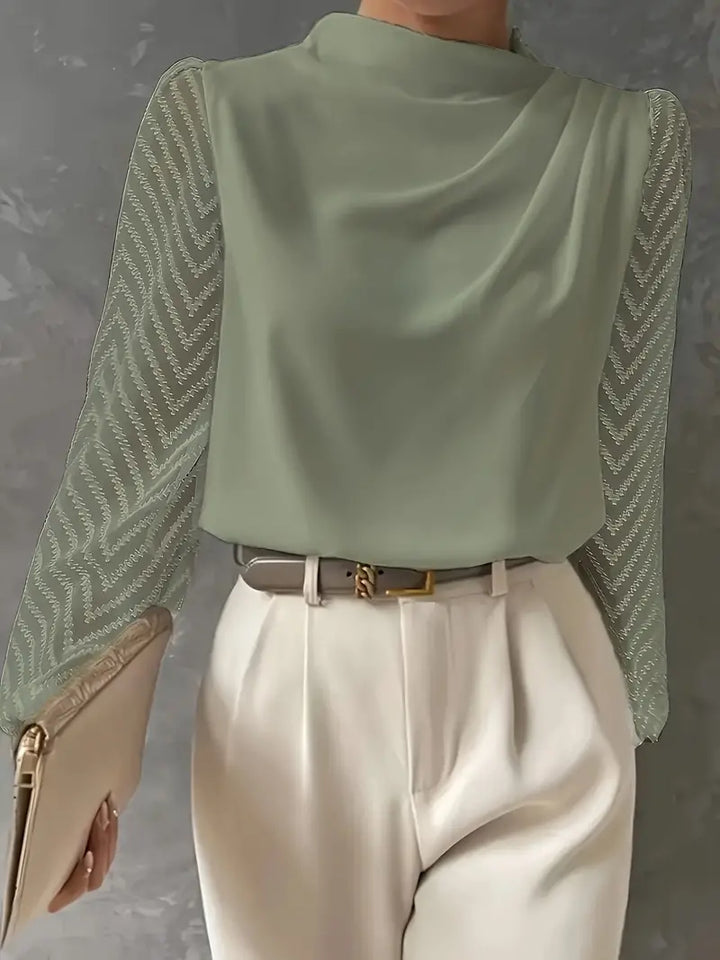 Evadne | Ruched Illusion-Sleeve Blouse
