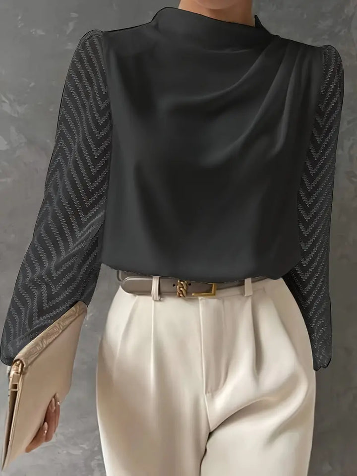 Evadne | Ruched Illusion-Sleeve Blouse