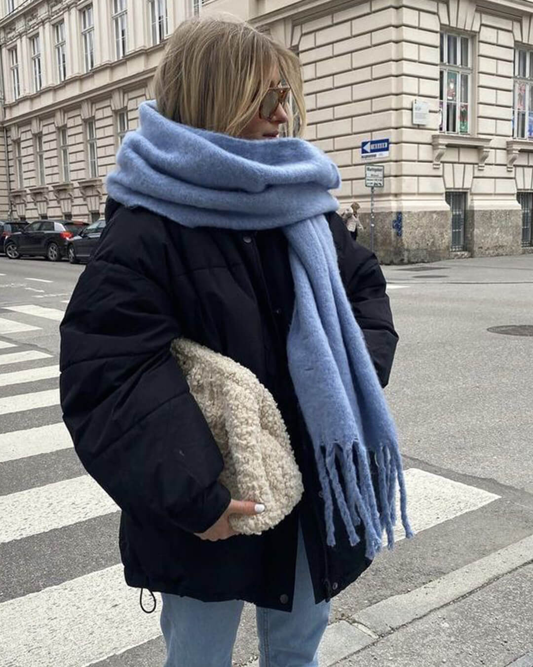 Everdene - Women's Wrap Scarf with Ruching and Collar - photo 8