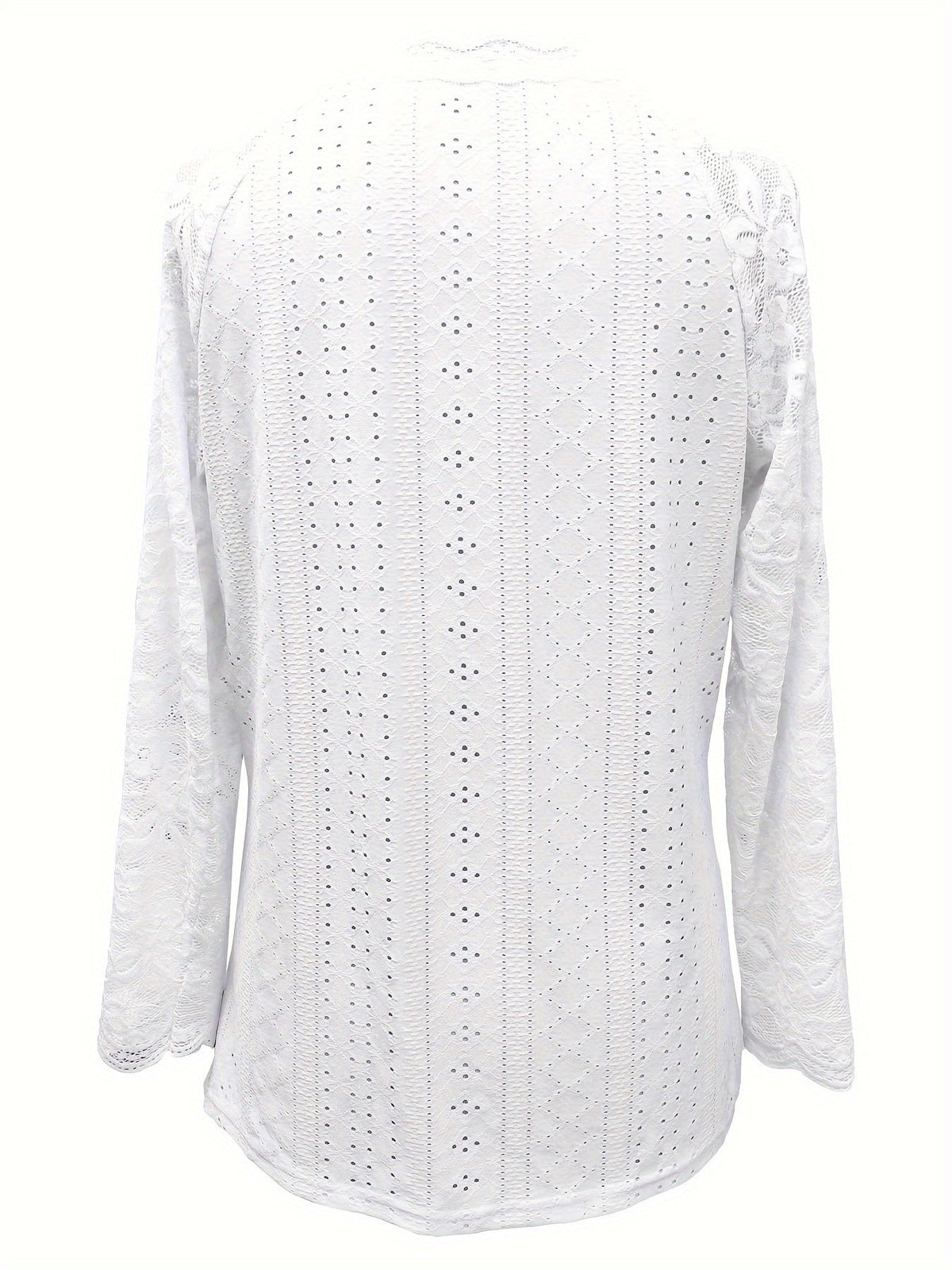 Ileana - Women's Top with Lace Sleeves and Tie Neck
