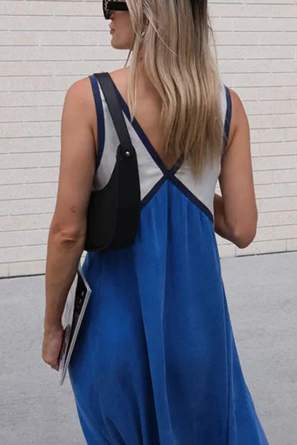 Lara - Chic V-neck contrasting color dress - photo 19
