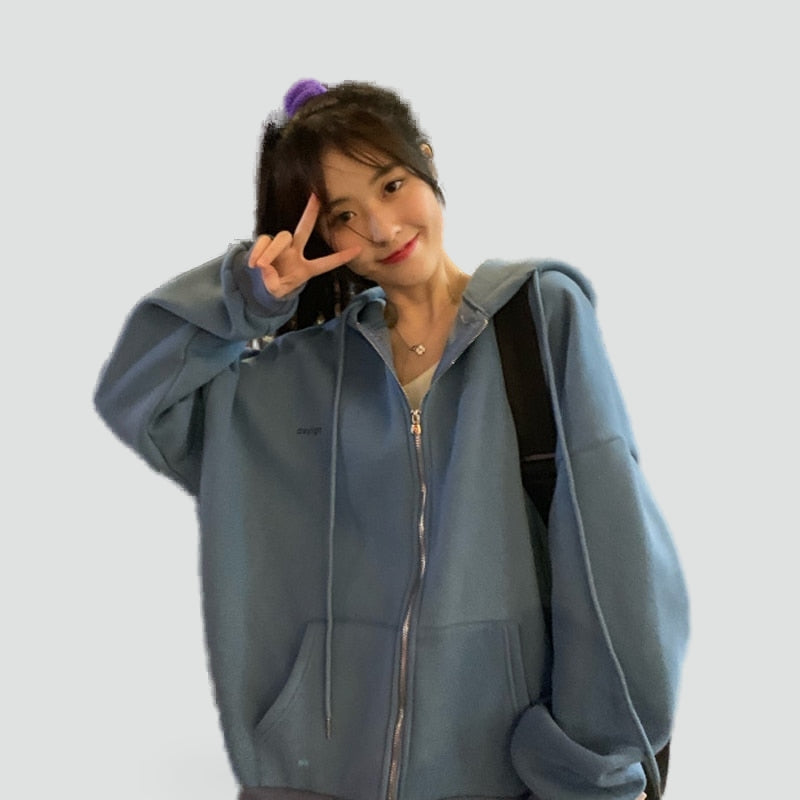 Fay - Women's Relaxed Hoodie with Zip Front - photo 13