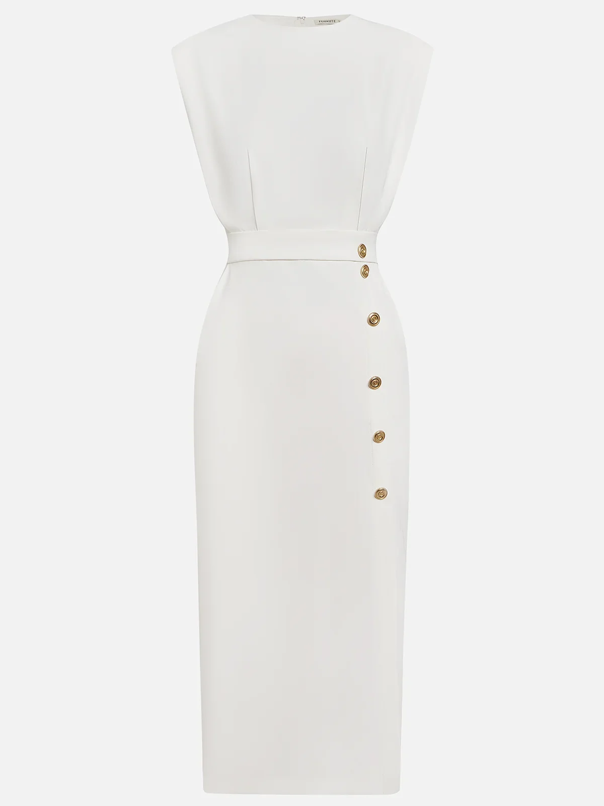 Fenella - Women's Sleeveless Midi Dress with Shoulder Pads - photo 12