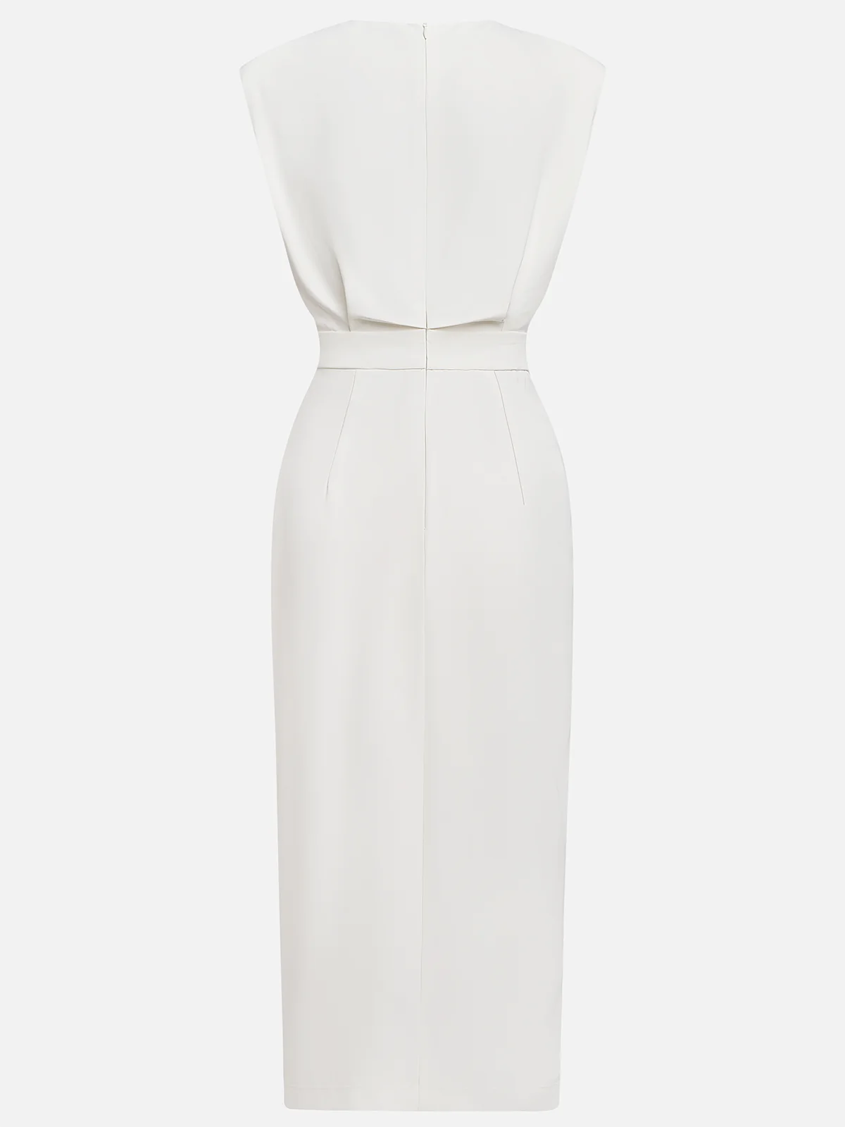 Fenella - Women's Sleeveless Midi Dress with Shoulder Pads - photo 13