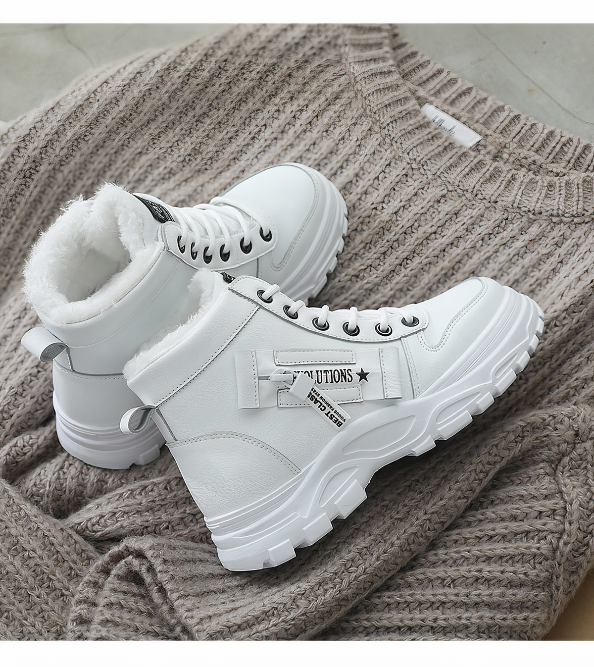 Fidelia - Women's High-Top Snow Boots with Faux Fur Lining - photo 1