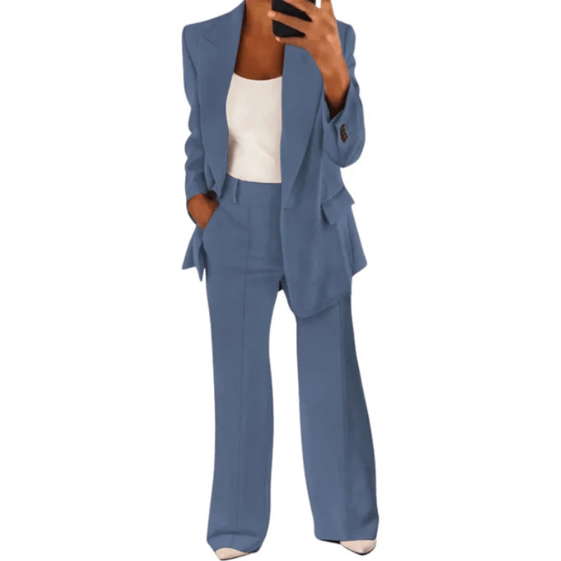 Flavia - Women's Two-Piece Suit Set with Tailored and Button Front - photo 1
