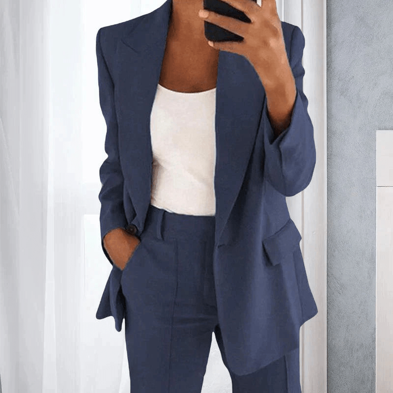 Flavia - Women's Two-Piece Suit Set with Tailored and Button Front - photo 11