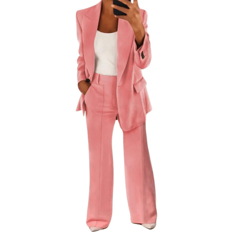 Flavia - Women's Two-Piece Suit Set with Tailored and Button Front - photo 2
