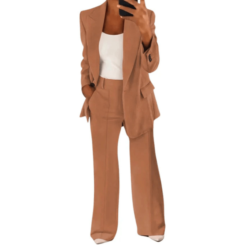 Flavia - Women's Two-Piece Suit Set with Tailored and Button Front - photo 5