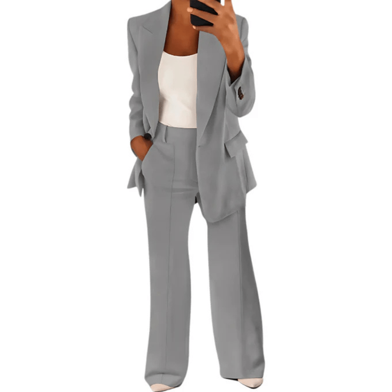 Flavia - Women's Two-Piece Suit Set with Tailored and Button Front - photo 6