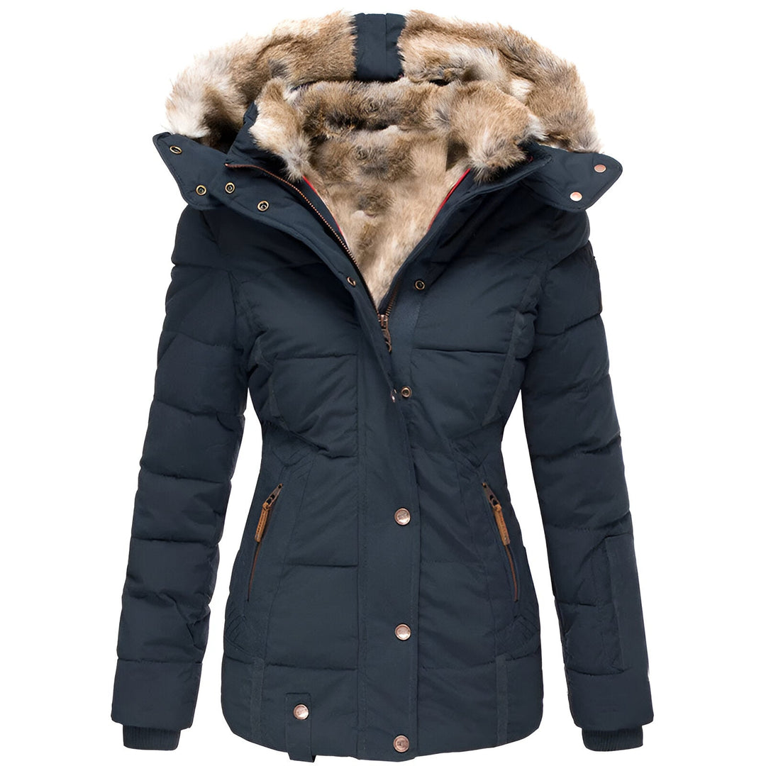 Gabrielle - Women's Winter Puffer Jacket with Fur Hood - photo 4