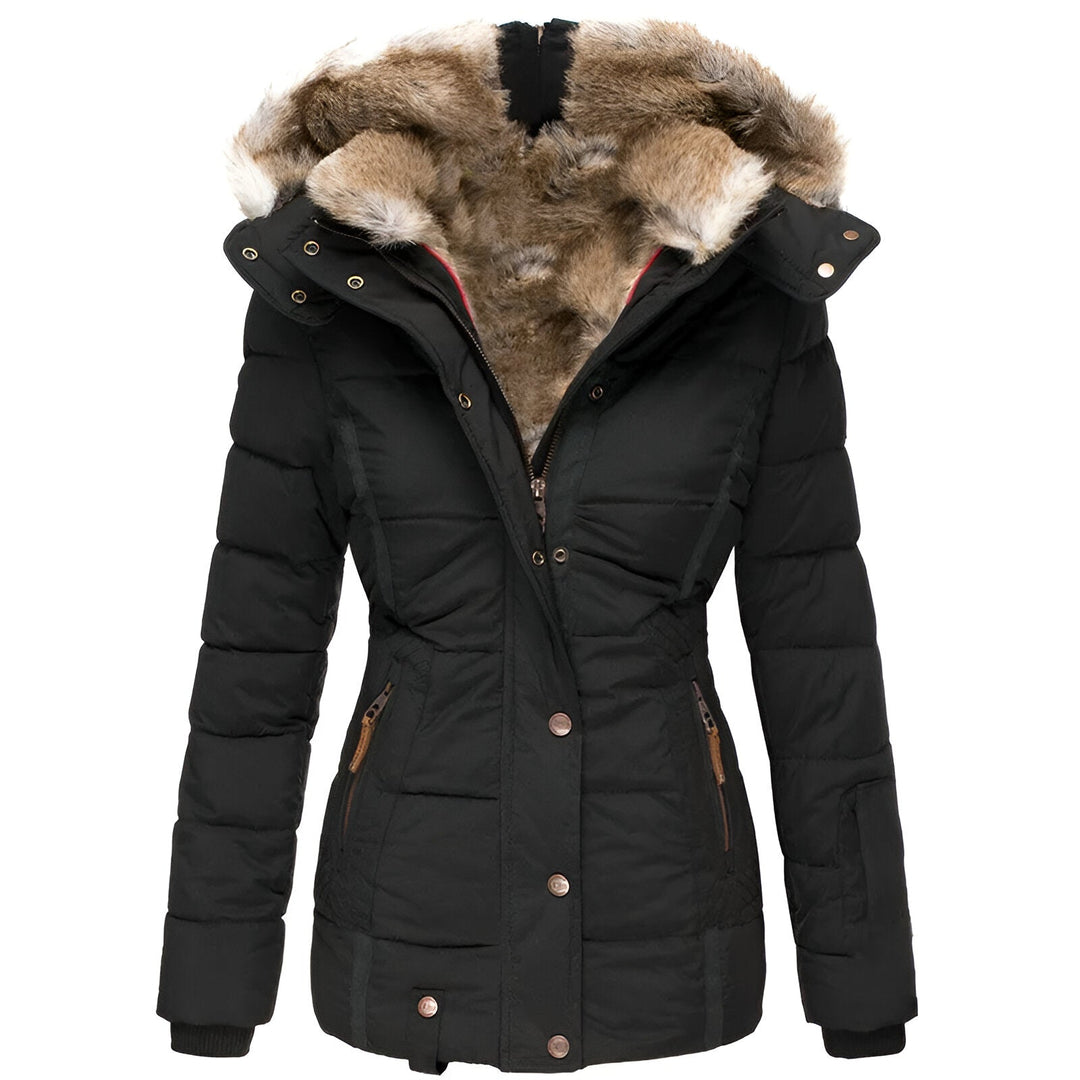 Gabrielle - Women's Winter Puffer Jacket with Fur Hood - photo 1