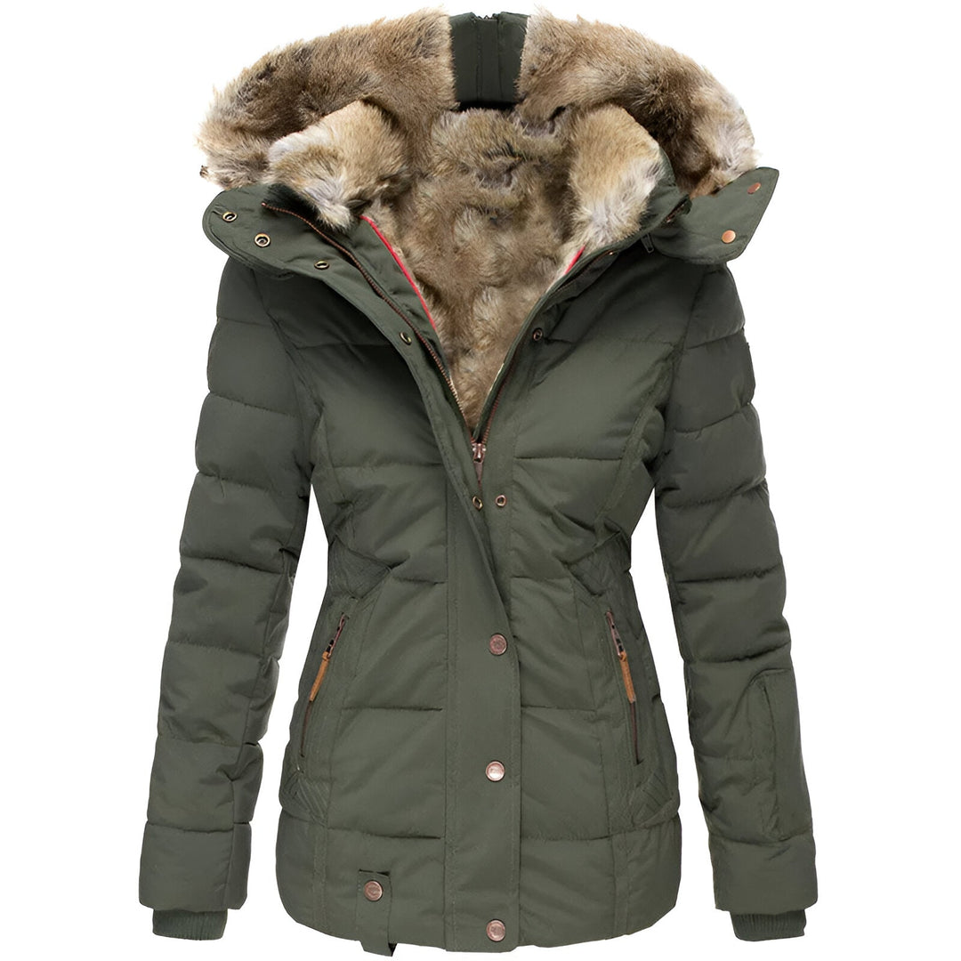 Gabrielle - Women's Winter Puffer Jacket with Fur Hood - photo 3