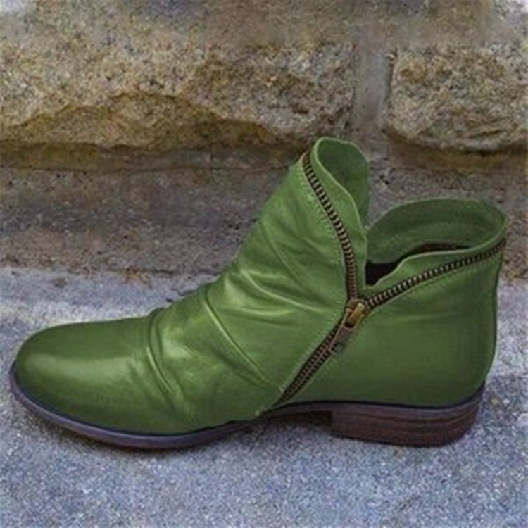 Gilda - Women's Leather Look Ankle Boots with Side Zip - photo 6