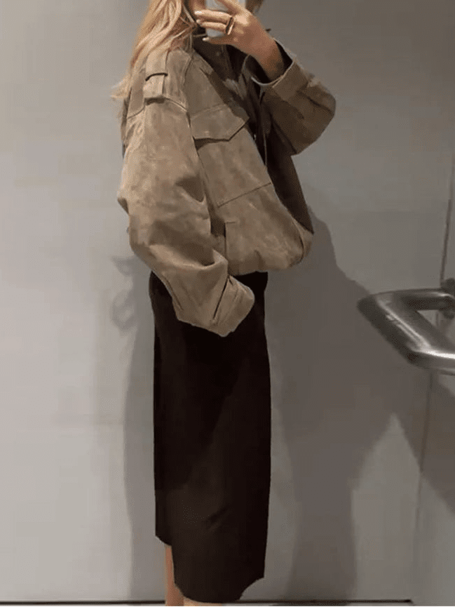 Gillian - Women's Wrap Jacket with Side Pockets and Collar