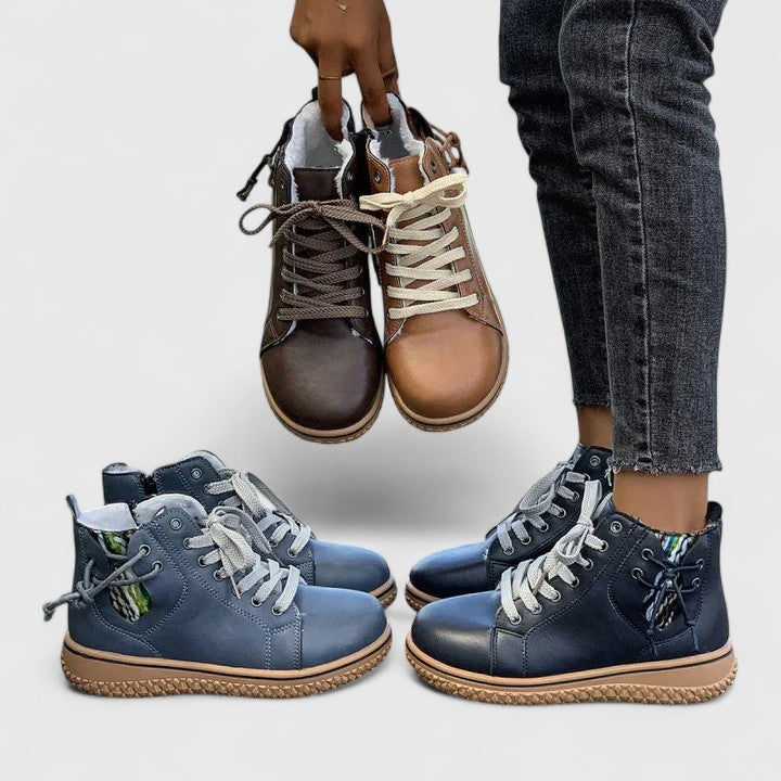 Gwyneth - Women's Lace Up Flatform Ankle Boots - photo 10