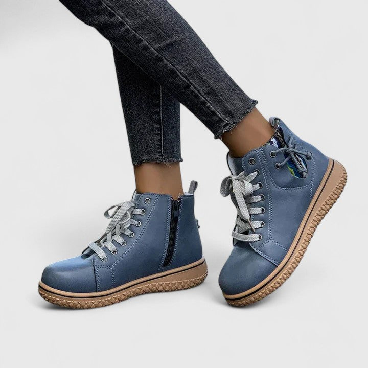 Gwyneth - Women's Lace Up Flatform Ankle Boots - photo 5