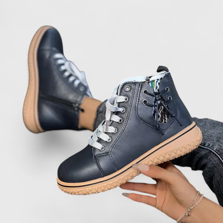 Gwyneth - Women's Lace Up Flatform Ankle Boots - photo 7