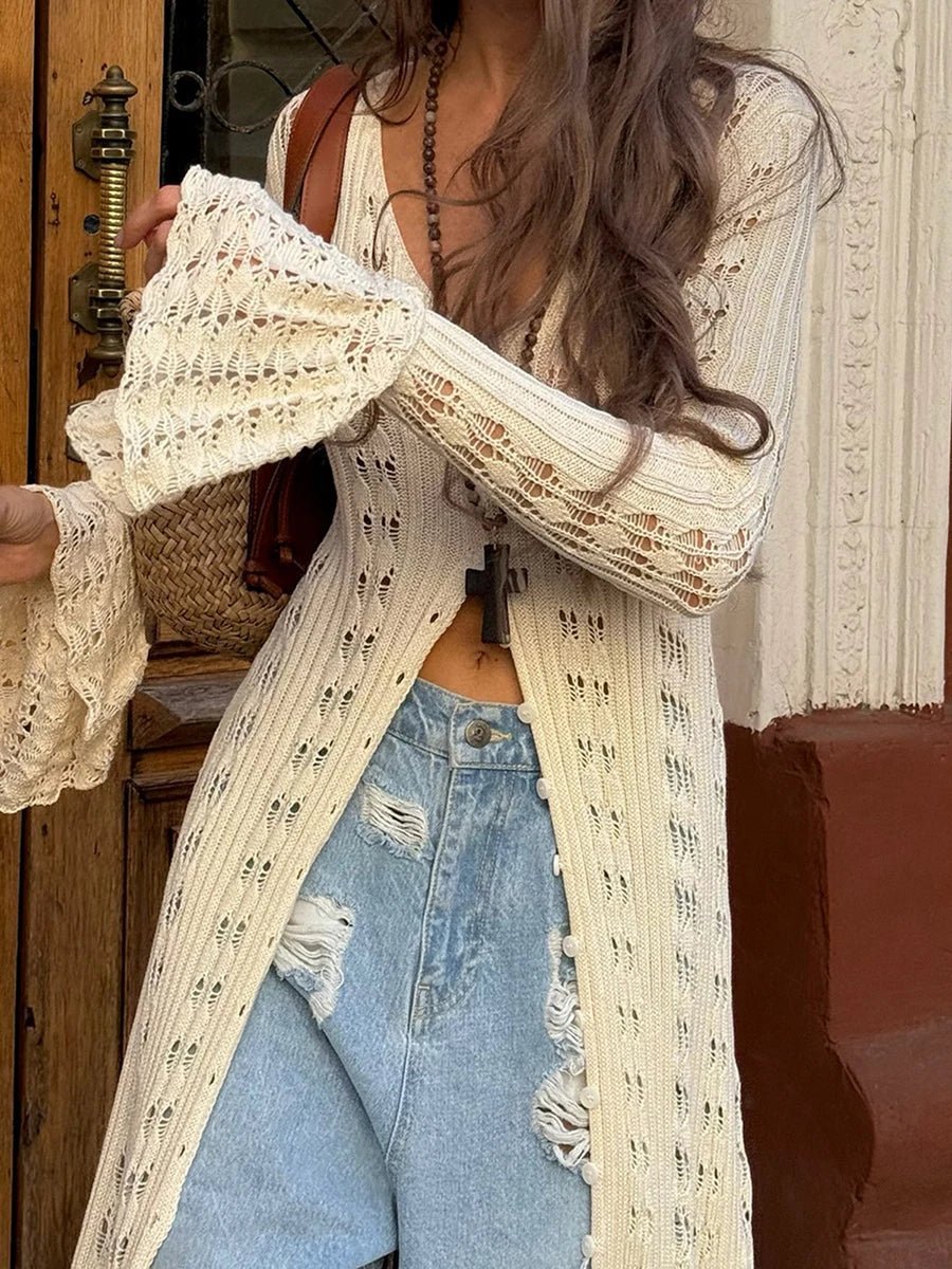 Halcyon - Women's Knitted Dress with Long Sleeves - photo 4
