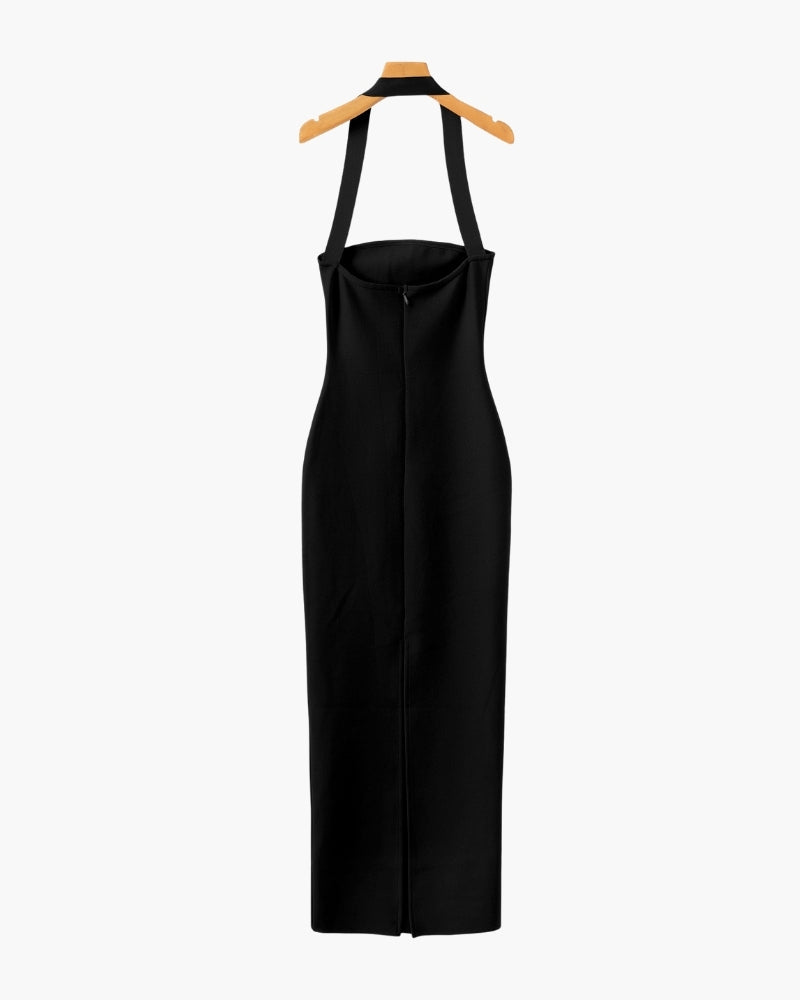 Women's Halter Neck Slim Fit Maxi Dress