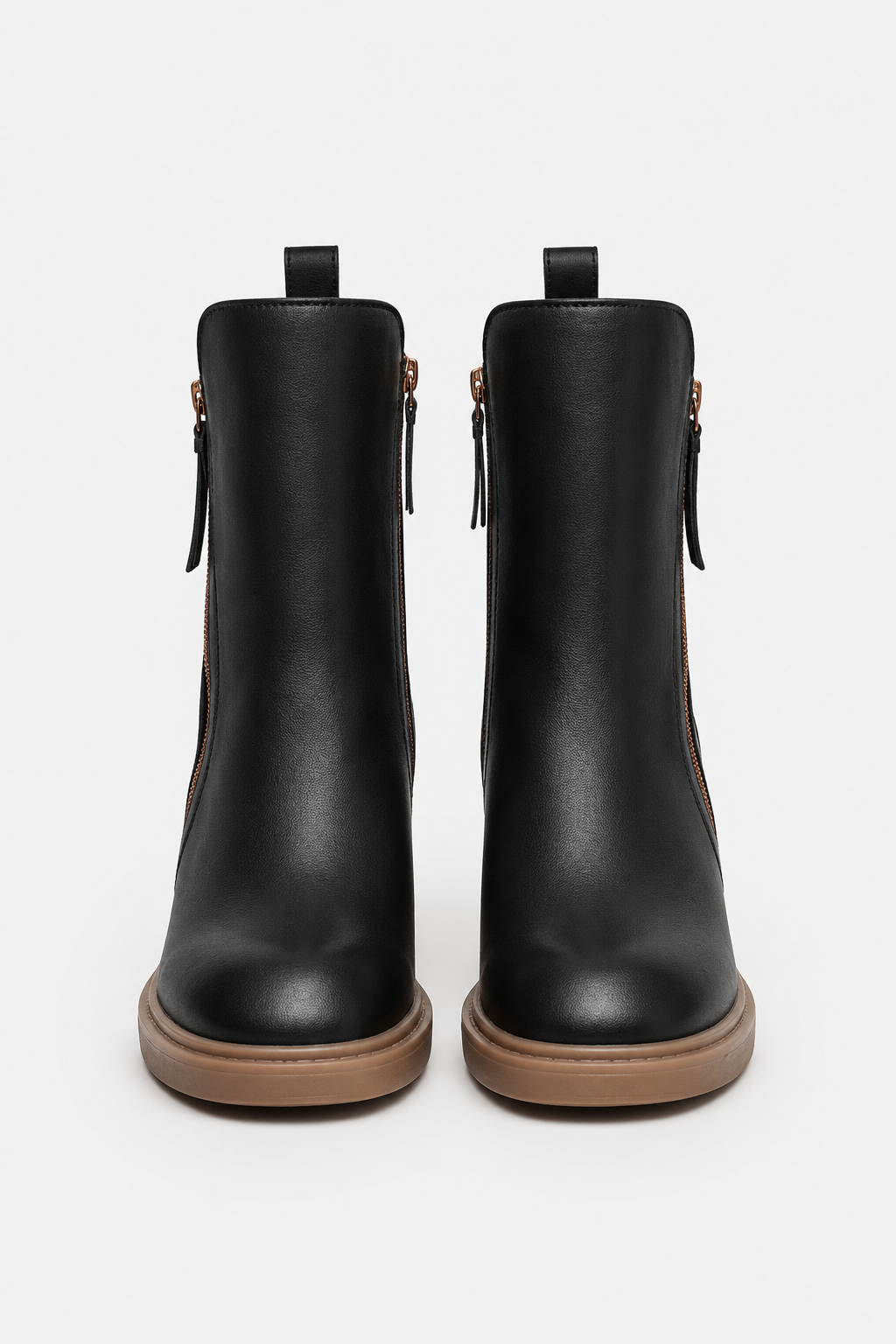 Women's Block Heel Ankle Boots with Side Zip