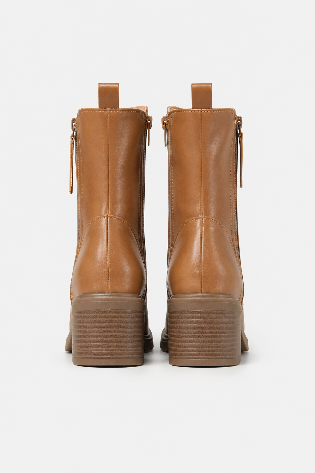 Women's Block Heel Ankle Boots with Side Zip
