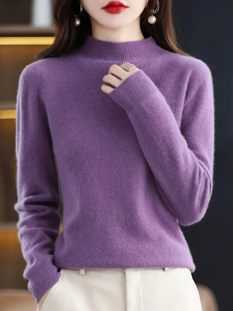 Hazel - Women's Soft Knit High Neck Jumper - photo 7