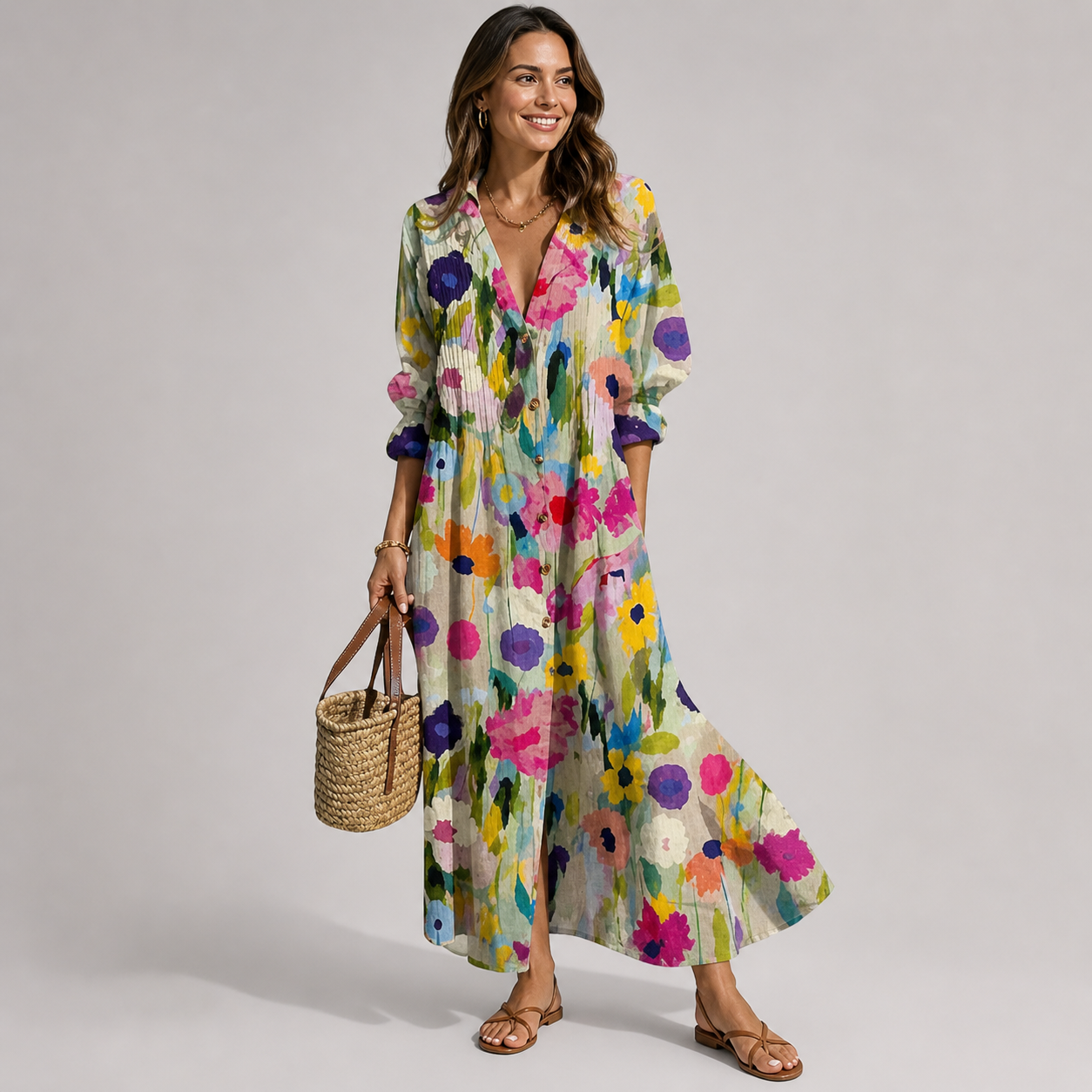 Eliza - Women's Floral Maxi Dress for the Beach