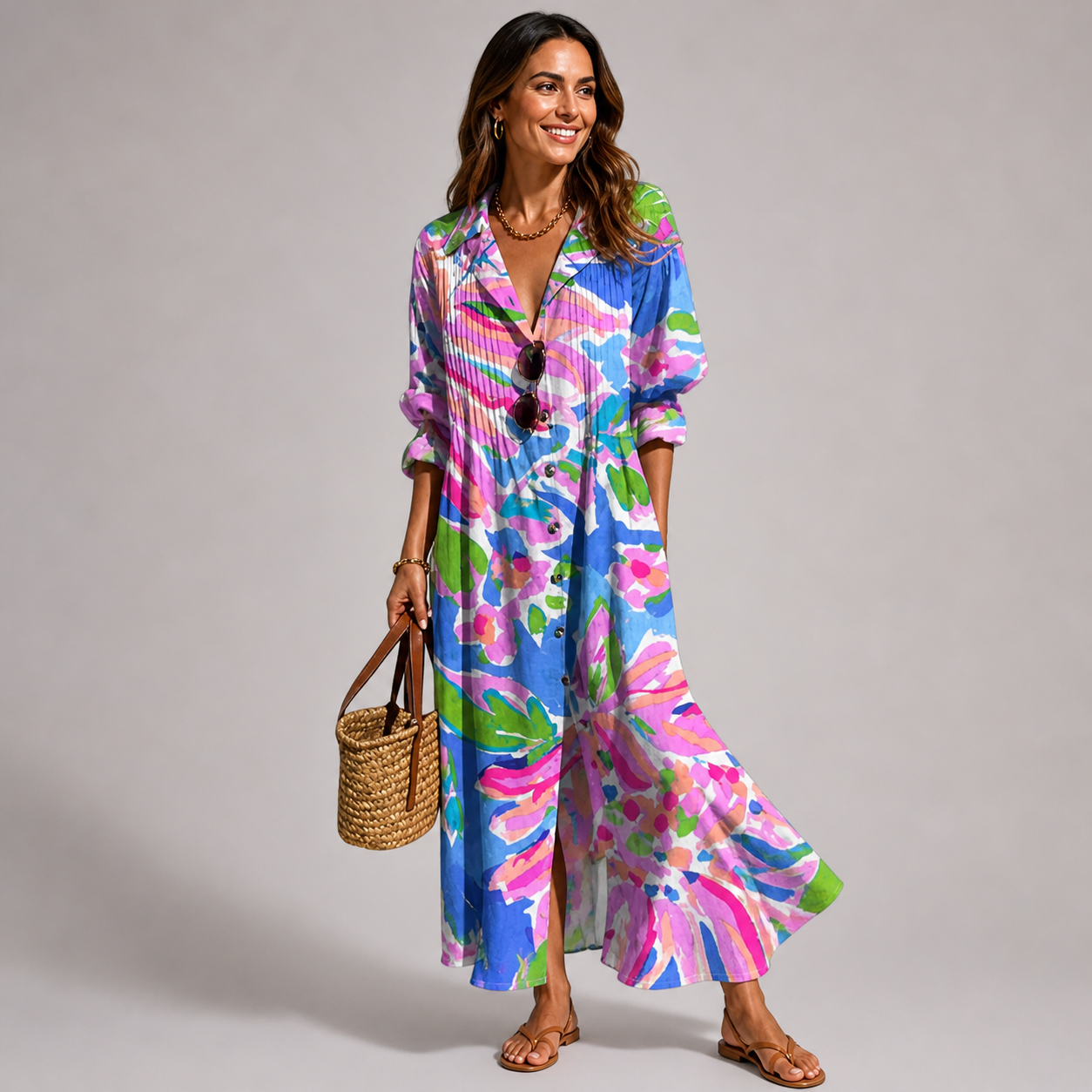 Eliza - Women's Floral Maxi Dress for the Beach