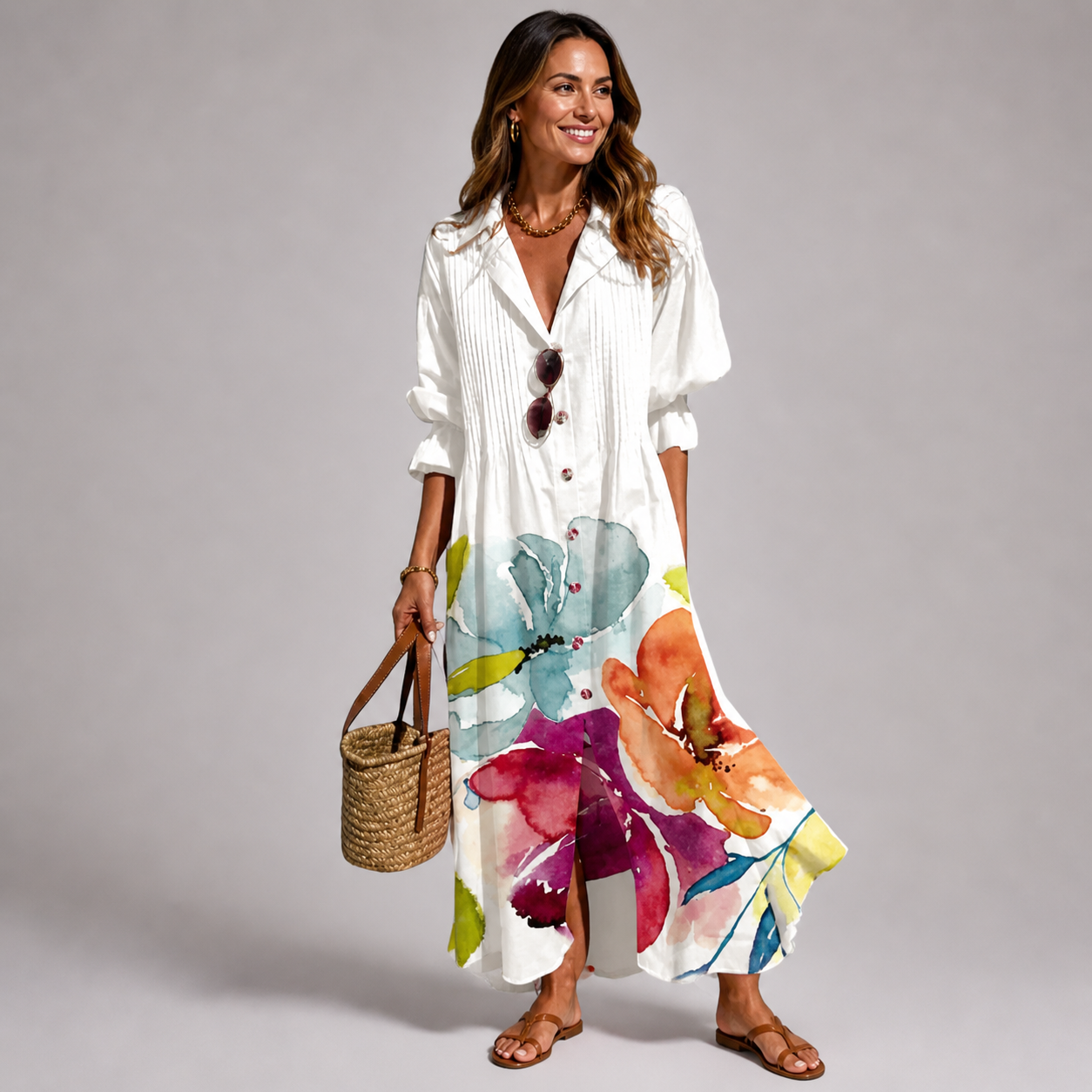 Eliza - Women's Floral Maxi Dress for the Beach
