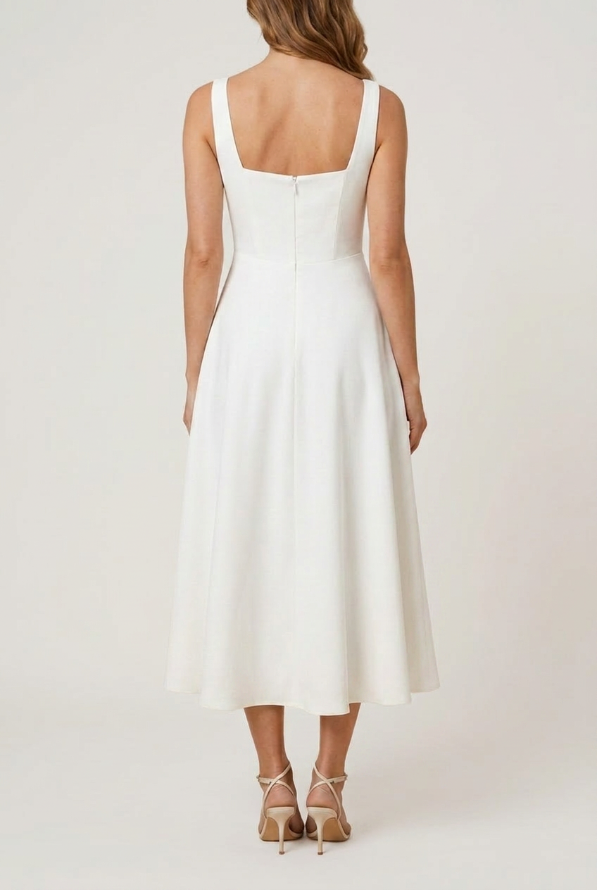 Zuzana - Women's Midi Dress with Square Neck
