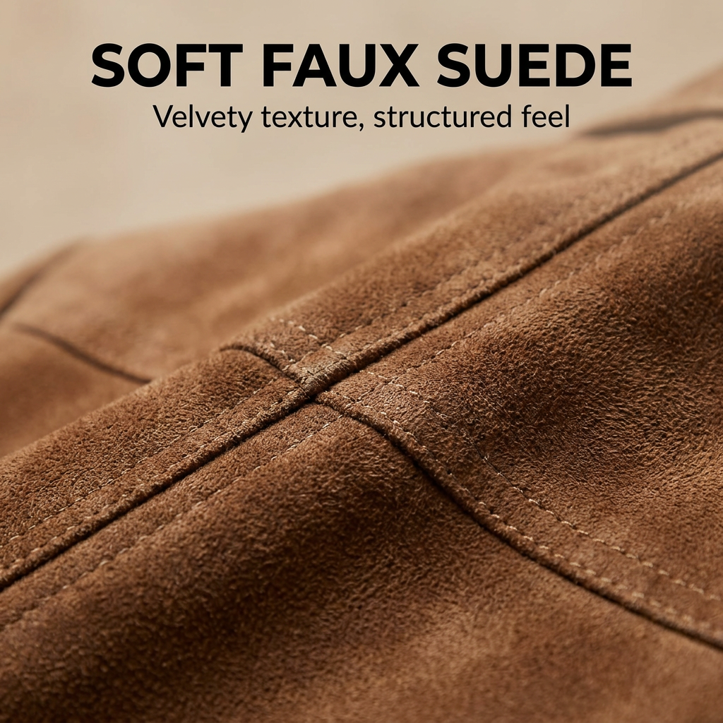 Anezka - Women's Suede Blazer with Button Front