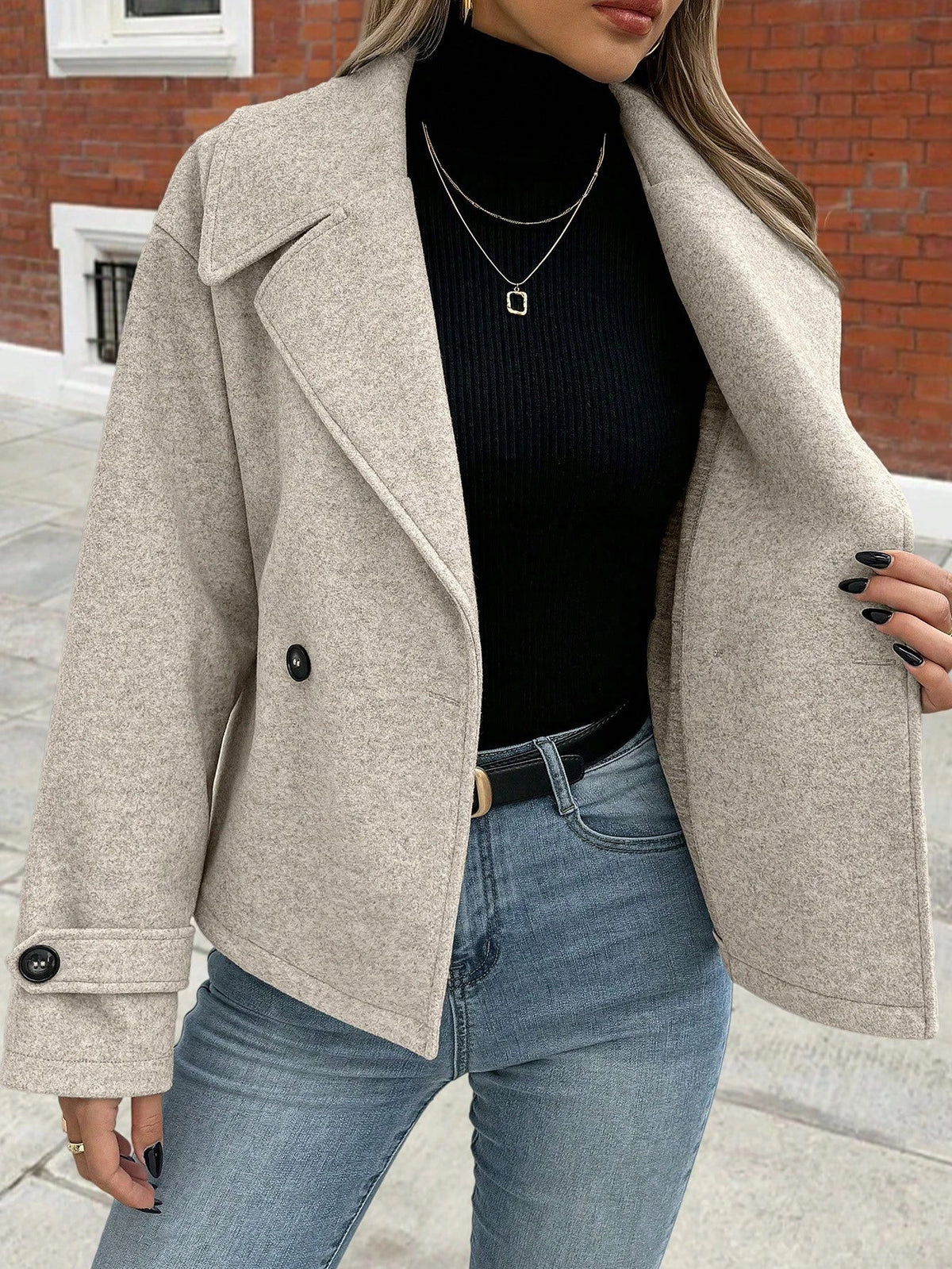 Hollis - Women's Relaxed Coat with Ruching - photo 2