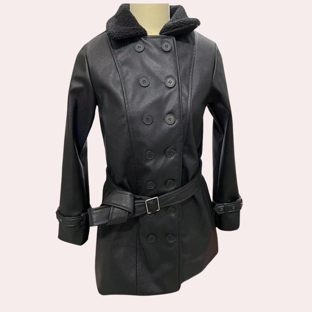 Hollis - Women's Leather Look Biker Jacket - photo 2