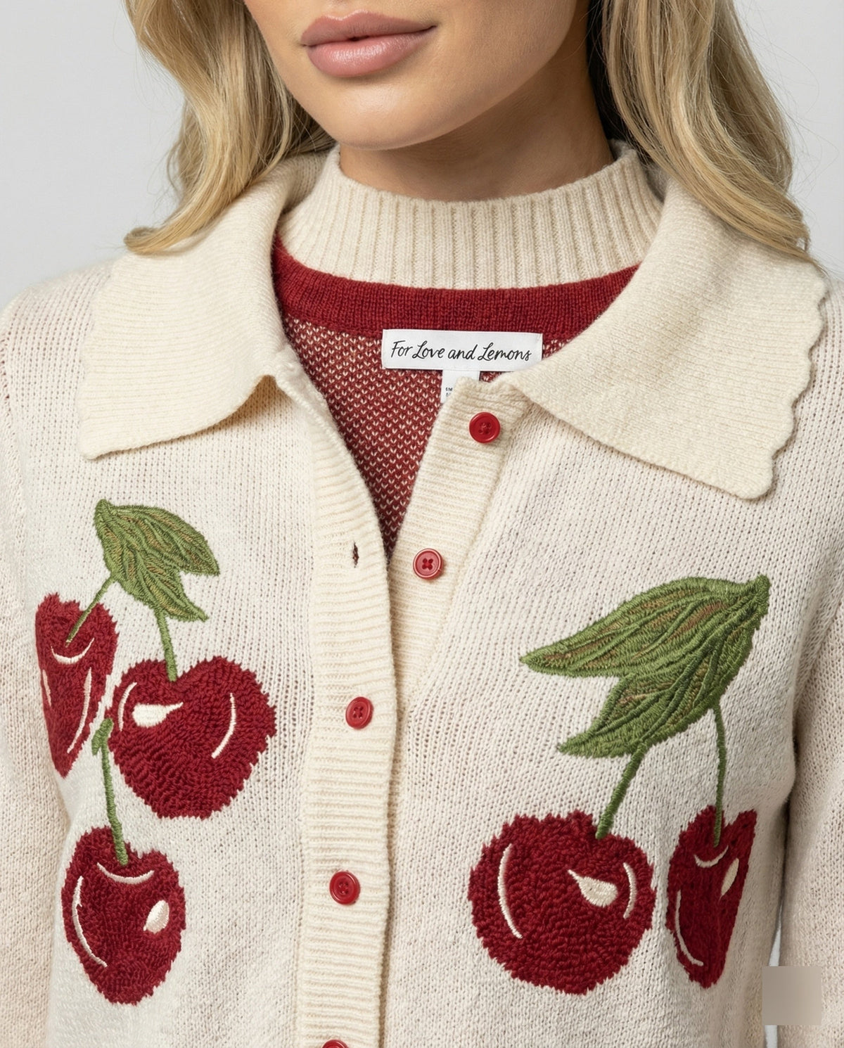 Hortense - Women's Knitted Cardigan with Floral Print - photo 4