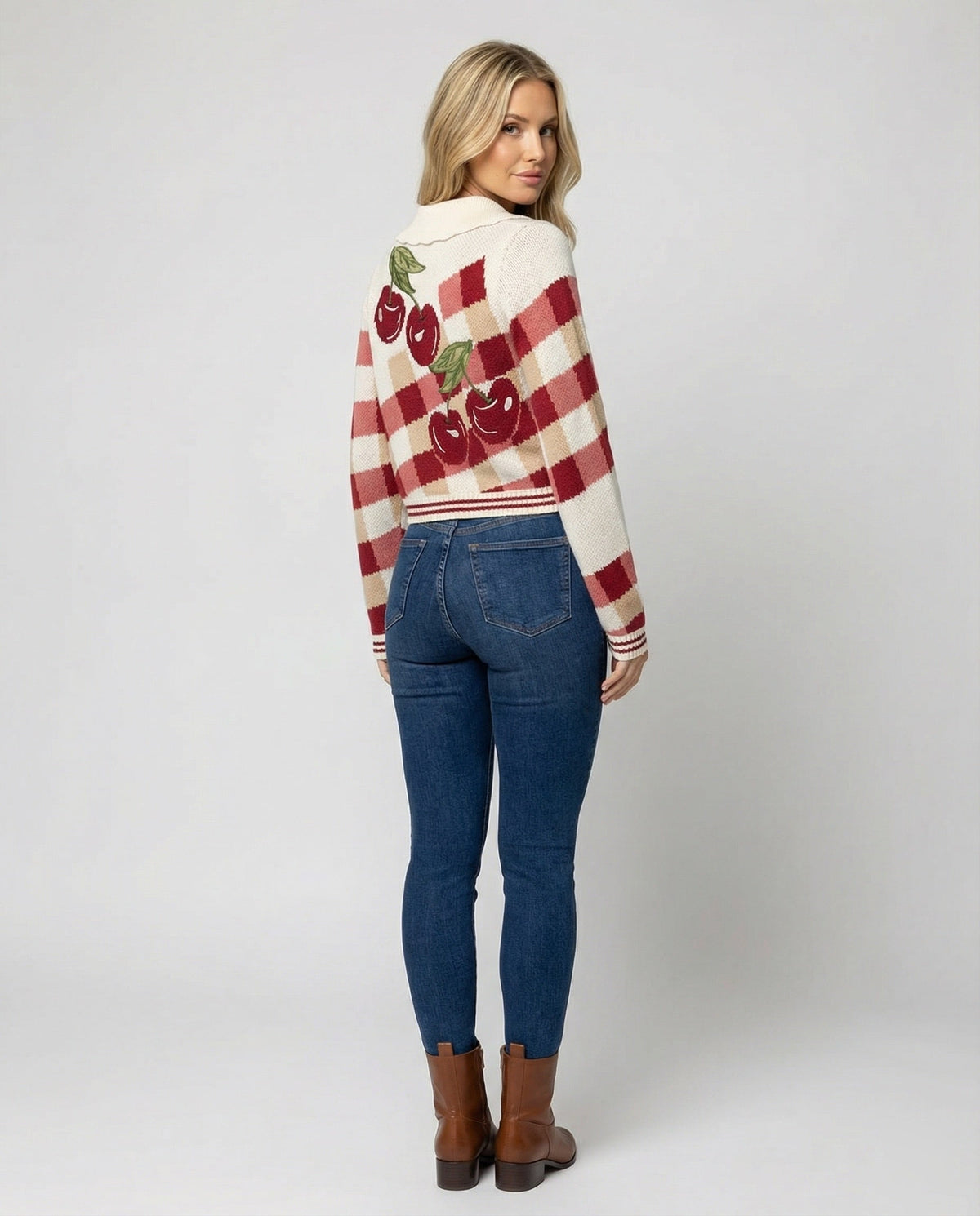 Hortense - Women's Knitted Cardigan with Floral Print - photo 5