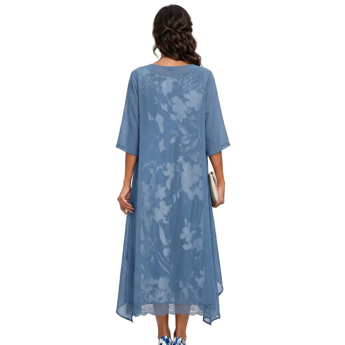 Hyacinth - Women's Flowing Midi Dress with Floral Print - photo 6