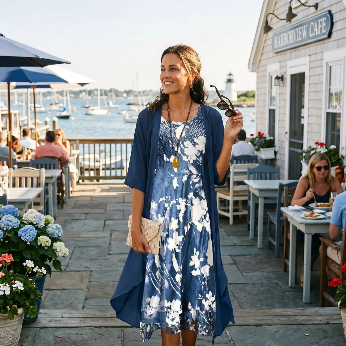 Hyacinth - Women's Flowing Midi Dress with Floral Print - photo 7