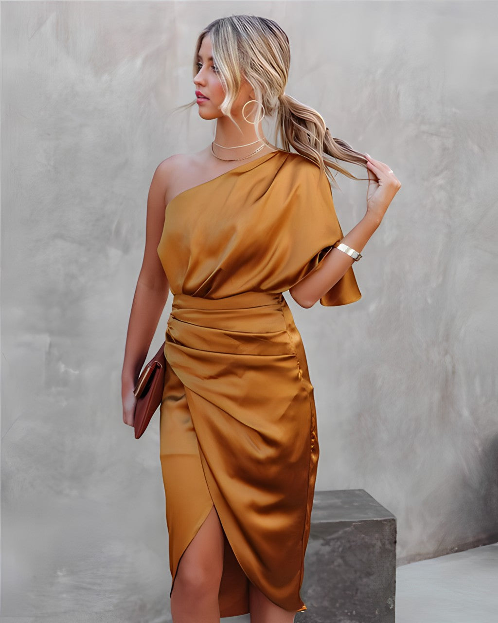 Celeste - Vestito prendisole da cocktail in seta da donna