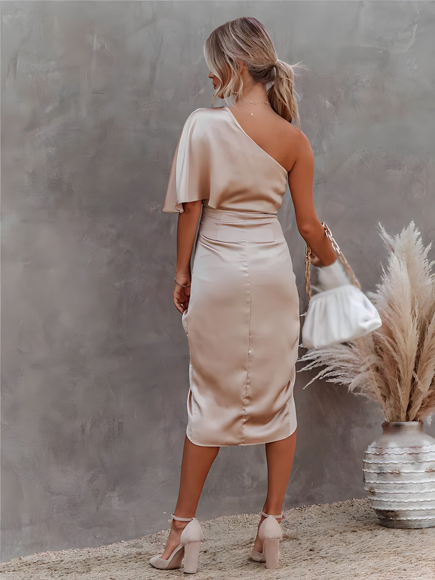 Celeste - Vestito prendisole da cocktail in seta da donna
