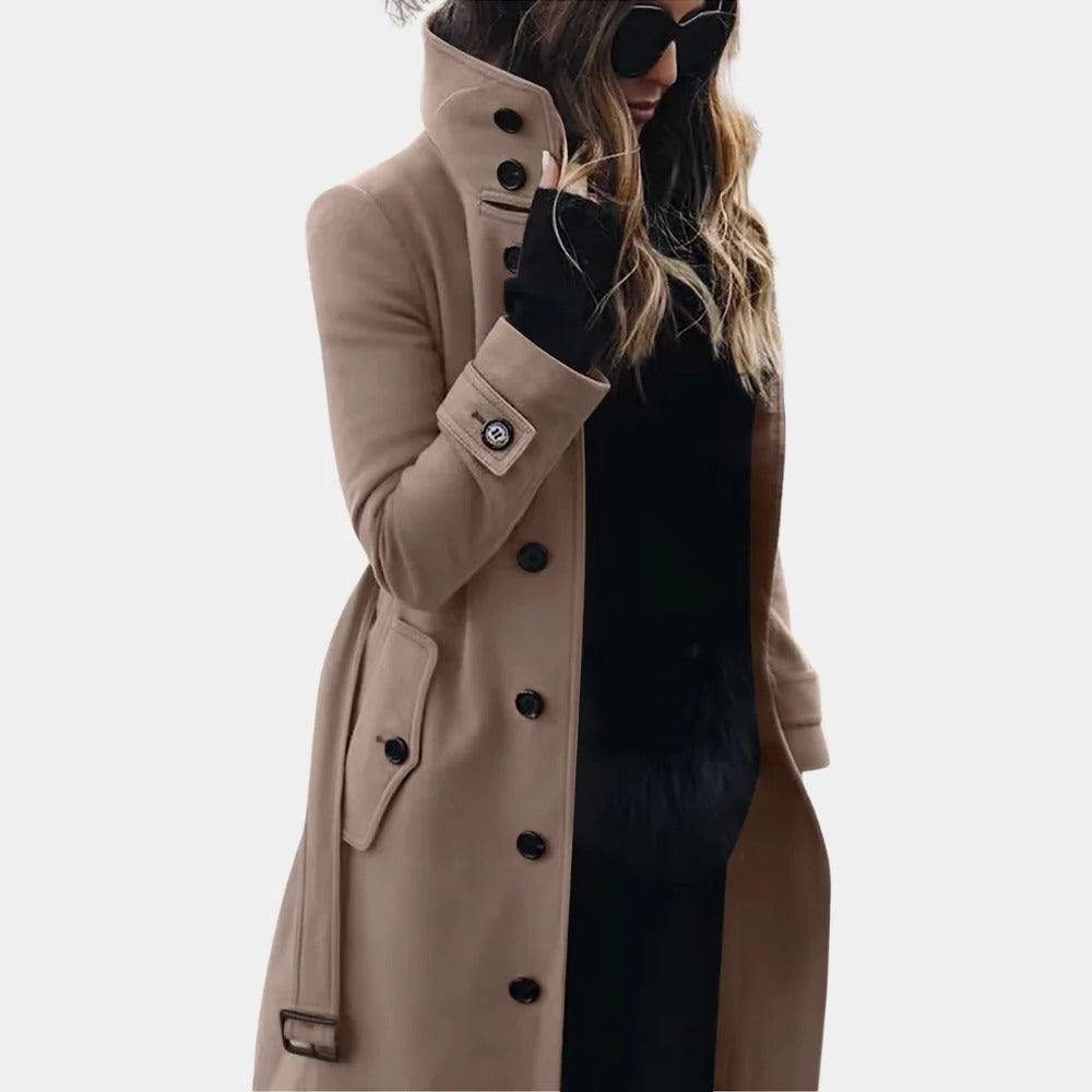 Women's Classic Long Winter Trench Coat - photo 2