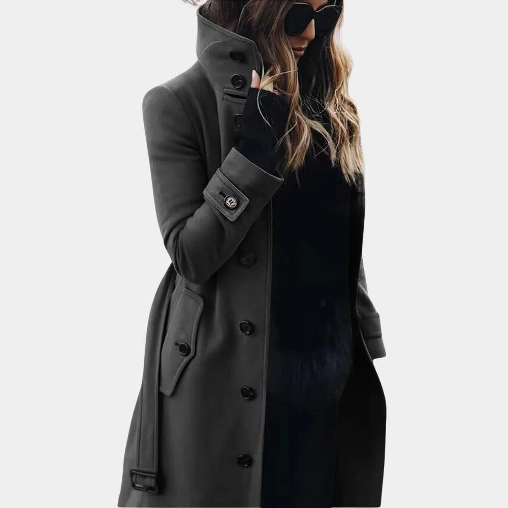 Women's Classic Long Winter Trench Coat - photo 3