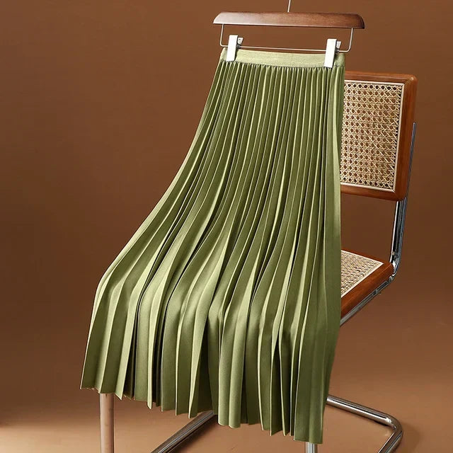 Jupe Midi Plissée Élégante pour Femme