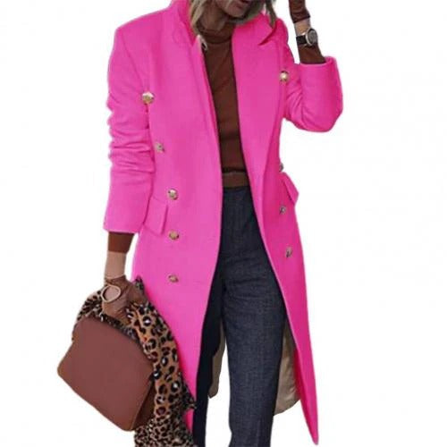 Cappotto da donna - in misto lana - vestibilità sartoriale - doppiopetto - lunghezza al ginocchio - stile formale